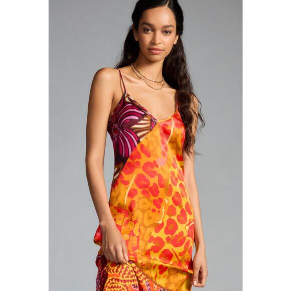 Farm Rio X Anthropologie Printed Slip Dress Multicolor Size XL NWT - Picture 4 of 11